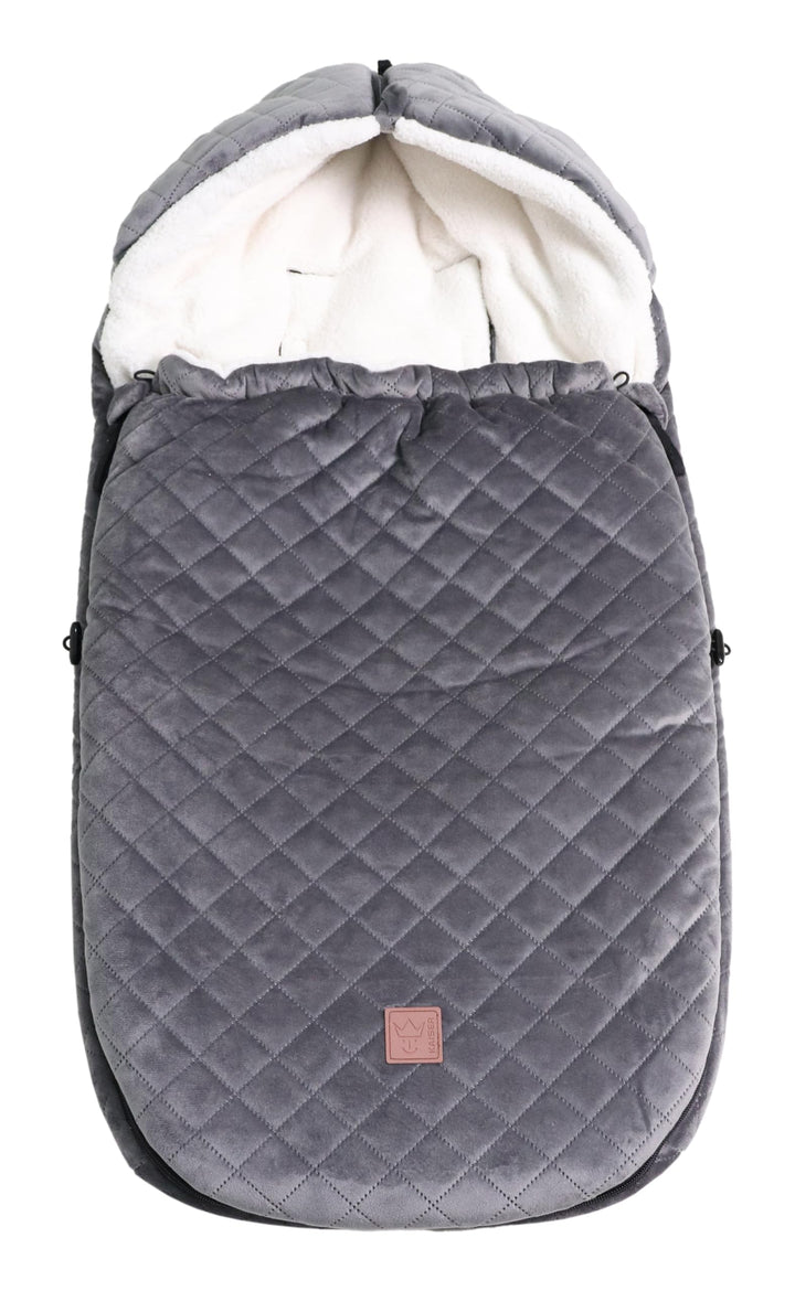 Kaiser 65673 X-LARGE VELVET HOODY, Kinderwagen Fusssack (grey), grey