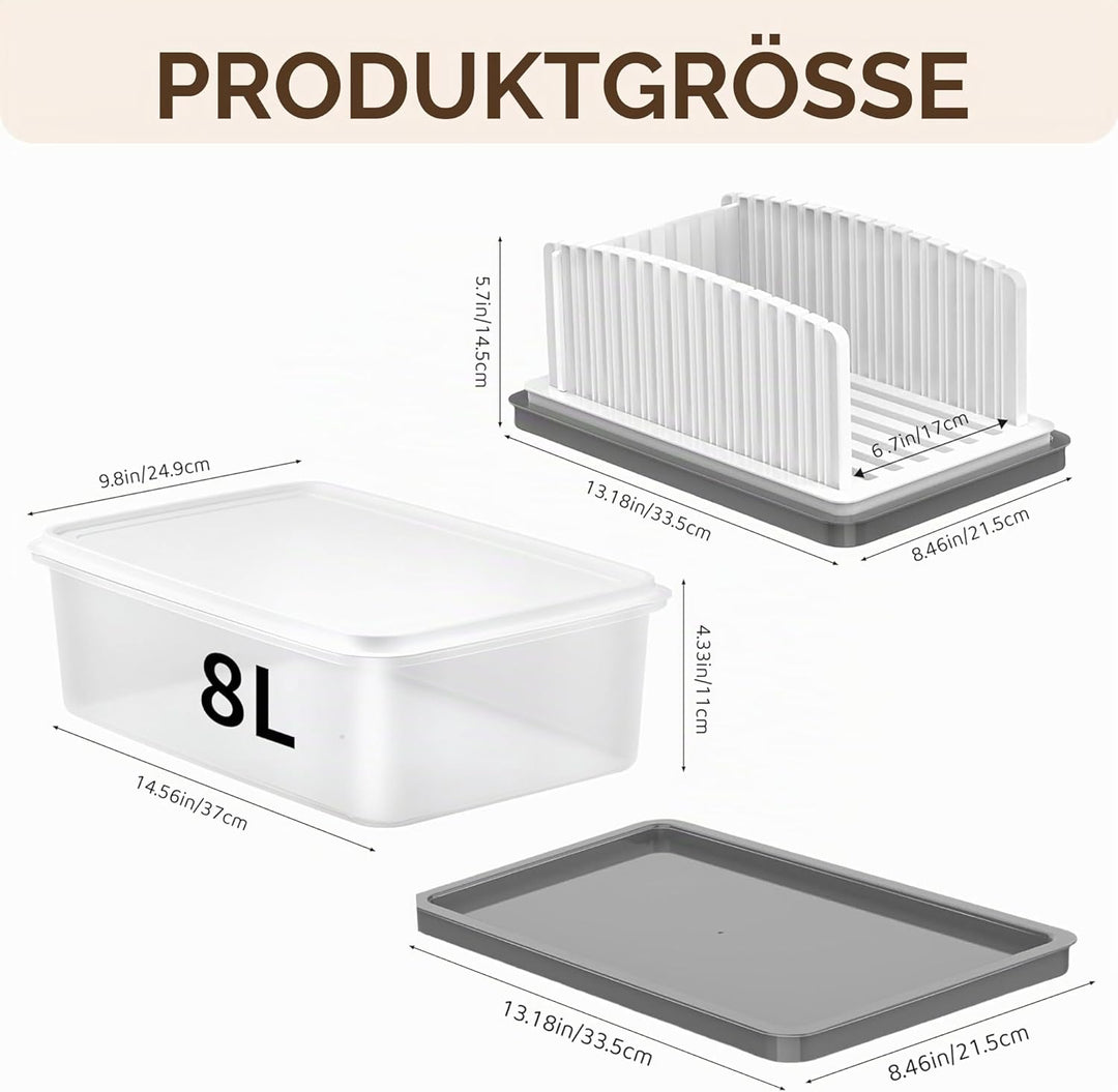 Brotschneider mit Box, 2-in-1 Brotschneider und Brotbox, brotschneidemaschine klappbar, Krümelauffan