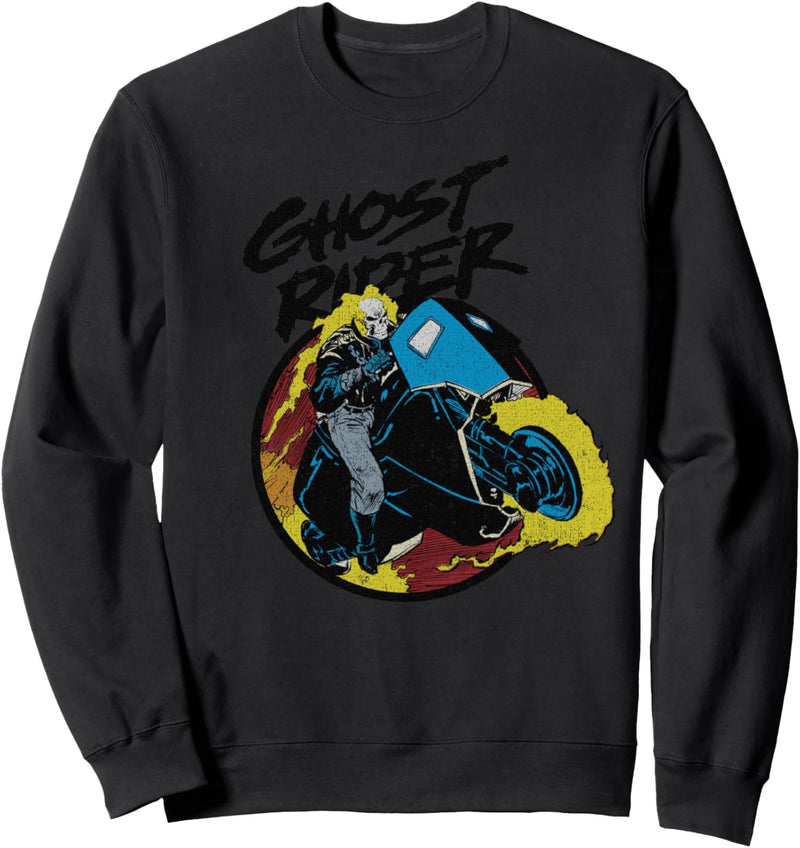 Marvel Ghost Rider Circle Portrait Action Shot Sweatshirt