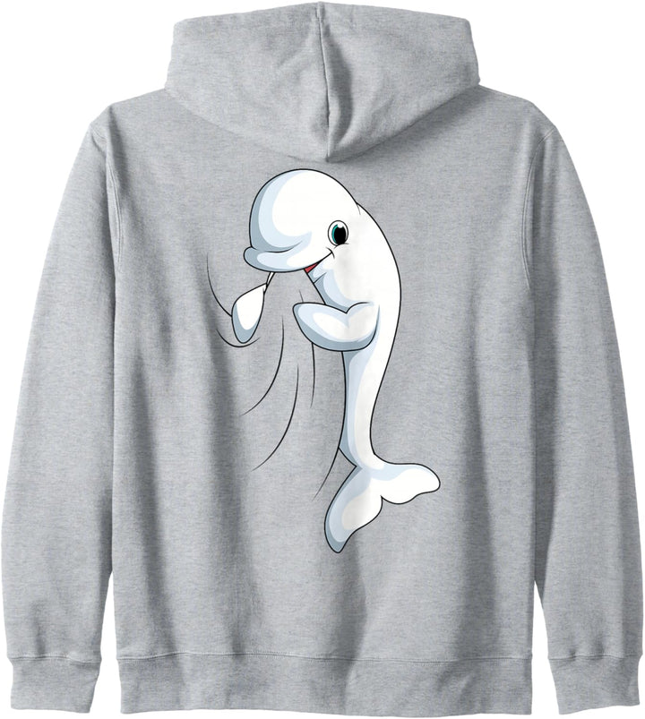 Beluga Wal Weisswal Kinder Jungen Mädchen Kapuzenjacke