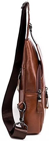 Leathario Brusttasche, Umhängetasche, Herren, echtes Leder, Schultertasche, Sporttasche, Freizeittas