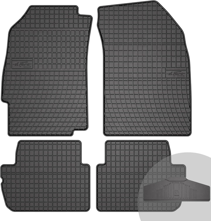 FROGUM EL Toro Gummimatten Ganzjähriges-Set von Autofussmatte Auto Fussmatten für Chevrolet Spark IV