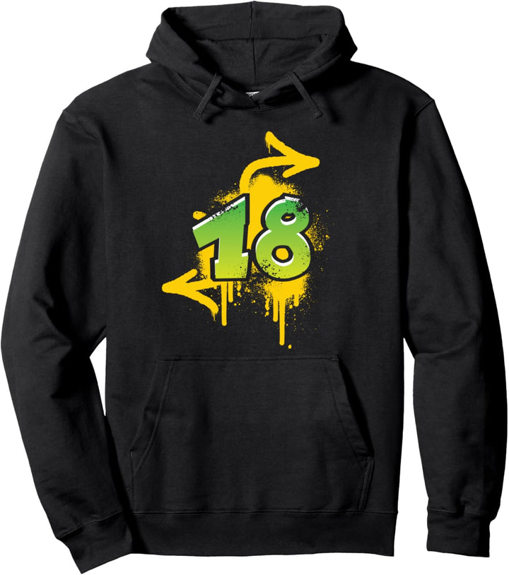 18. Geburtstag Geschenk Männer Frauen Graffiti HIPHOP Pullover Hoodie