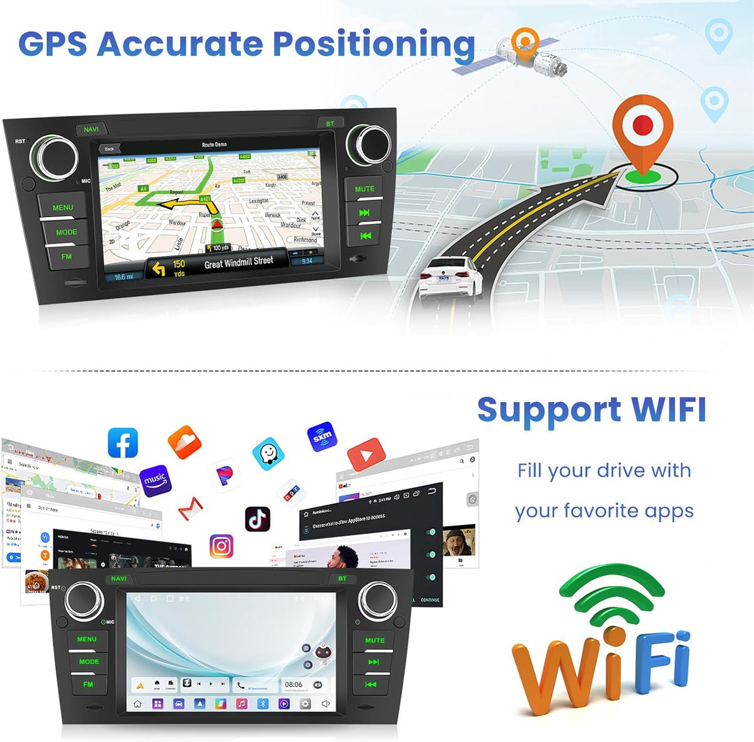 [Android 15 2G+64G] Inefala Autoradio für BMW E90 2005-2012, Wireless Carplay & Android Auto, 7" Tou