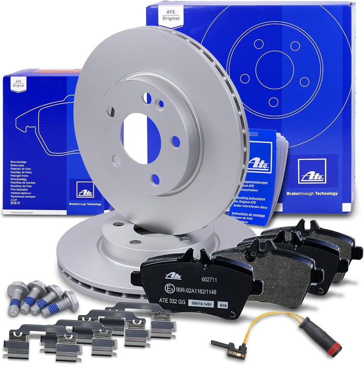 ATE Bremsenset Vorderachse inkl. Bremsscheiben vorne Ø 276 mm belüftet und Bremsbeläge vorne + Versc