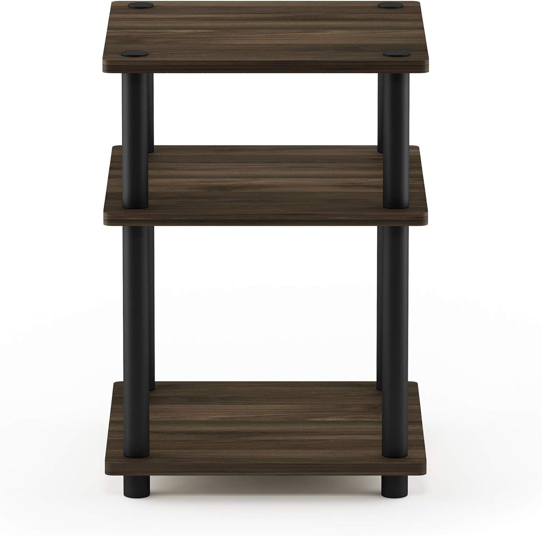 Furinno Mehrzweckregal, Einfache Montage, mit 3 Ebenen, holz, Columbia Walnut/Schwarz, 37.08 x 37.08