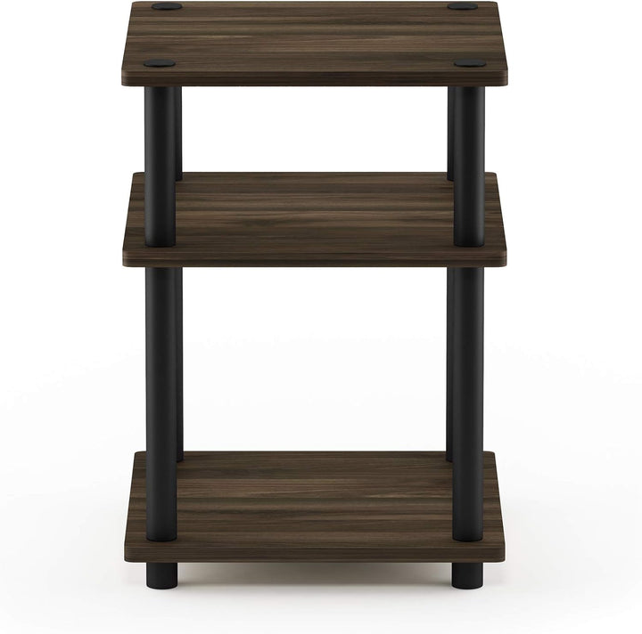 Furinno Mehrzweckregal, Einfache Montage, mit 3 Ebenen, holz, Columbia Walnut/Schwarz, 37.08 x 37.08