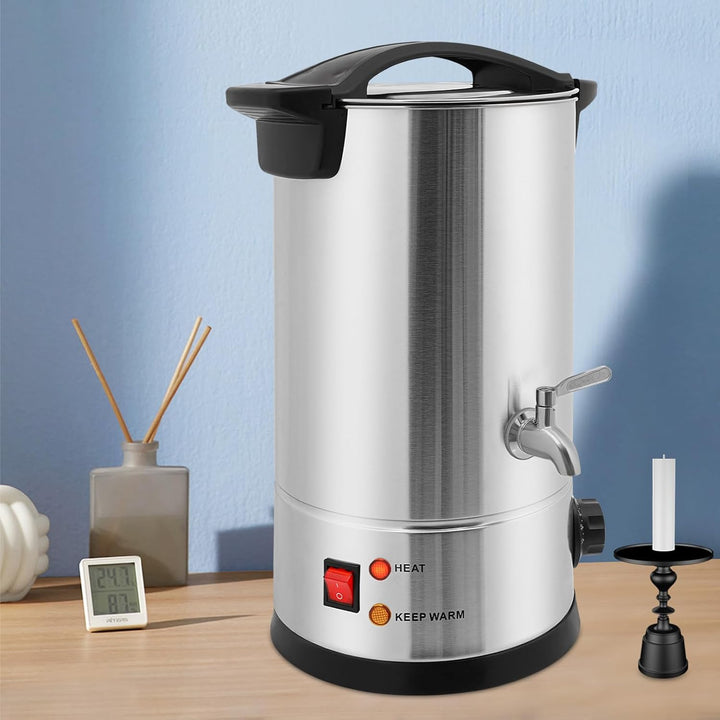 10L Wachsschmelzer für Kerzen, 1800W Elektrisch Wachsschmelztopf, 30-110°C Einstellbare Temperatur,