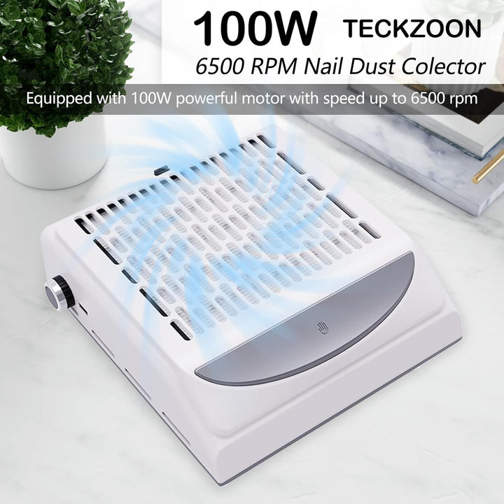 Staubabsaugung Für Nägel, 100W Nagelstaubsauger mit 2-in-1 Filter & LED Licht, drehbarer Saugkraftre