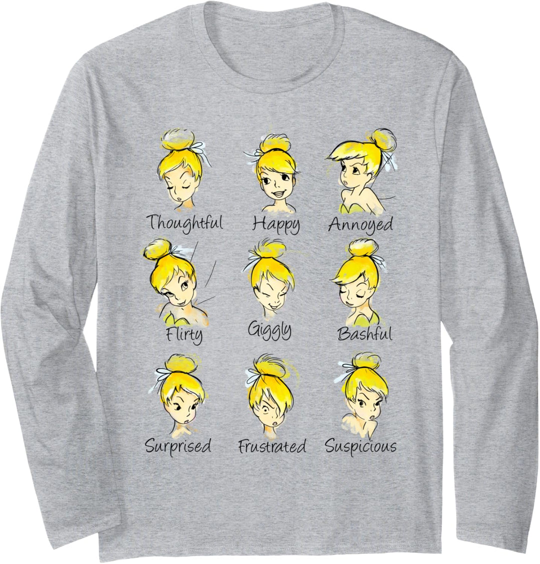Disney Peter Pan Tinker Bell Emotions Sketch Langarmshirt