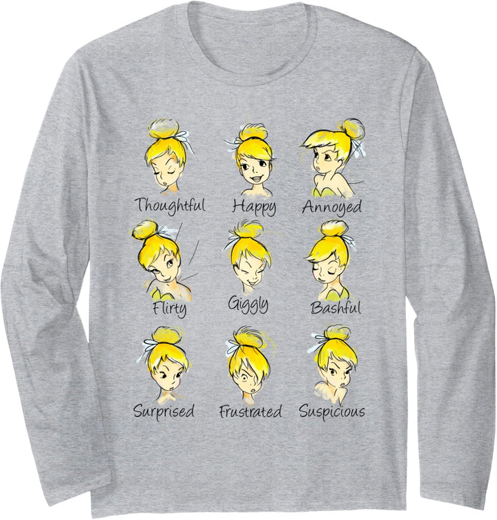 Disney Peter Pan Tinker Bell Emotions Sketch Langarmshirt