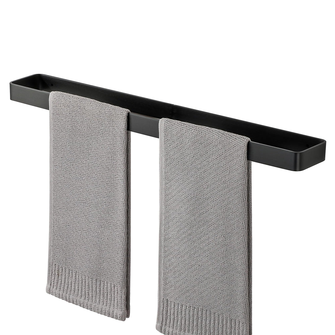 SAYAYO Handtuchhalter Schwarz 60cm Handtuchstange mit Bohren Wandmontage Aluminium Badetuchhalter fü