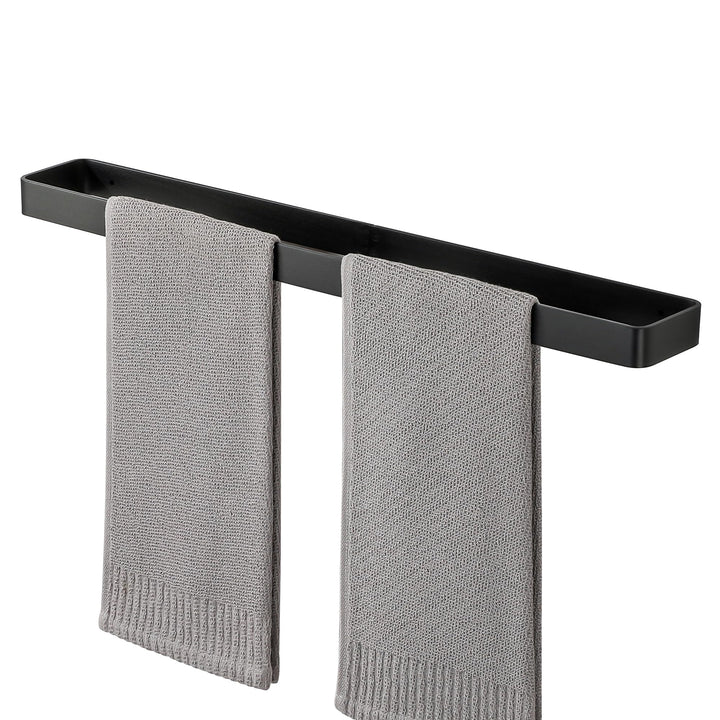 SAYAYO Handtuchhalter Schwarz 60cm Handtuchstange mit Bohren Wandmontage Aluminium Badetuchhalter fü