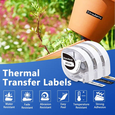 10x Phomemo P12&P12-Pro Thermotransfer- und Thermo-Etikettenband-Kombination für den Aussen- und Inn