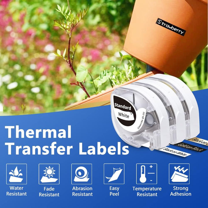 10x Phomemo P12 Original Thermotransfer-Etiketten 12mm x 4m Mehrfarbig Q5-131/Q5-231/Q5-334/Q5-335/Q