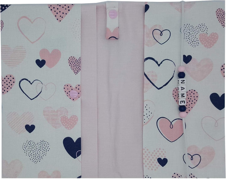 Grosse Windeltasche XXL mit Name Wickeltasche 1. Rosa Innen glatte Baumwolle, 1. Rosa Innen glatte B