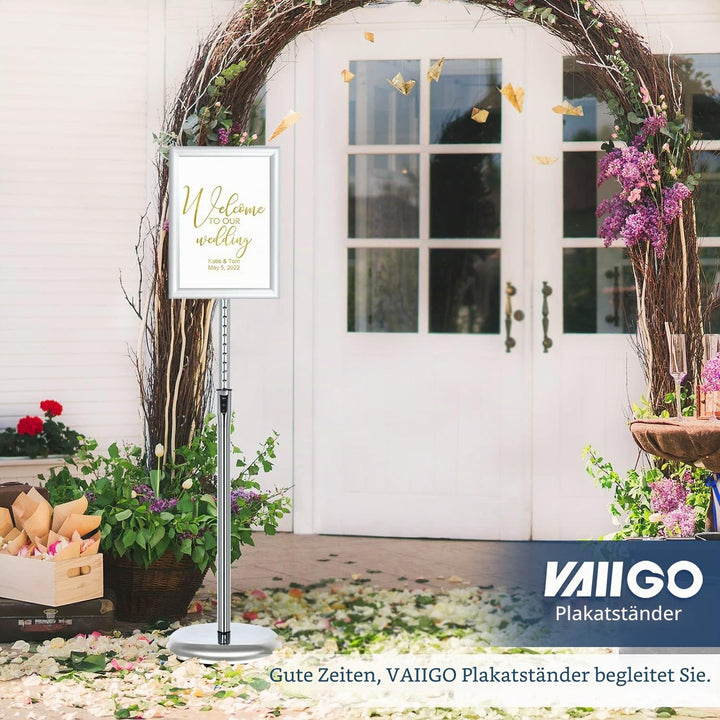VAIIGO Infoständer Höhenverstellbar Aluminium DIN A4 Plakatständer Informationsständer Präsentations