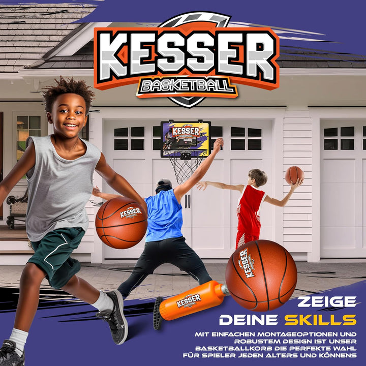 KESSER® Mini-Basketballkorb fürs Zimmer & Büro | Tür-Basketballkorb Indoor & Outdoor | Basketball-Bo