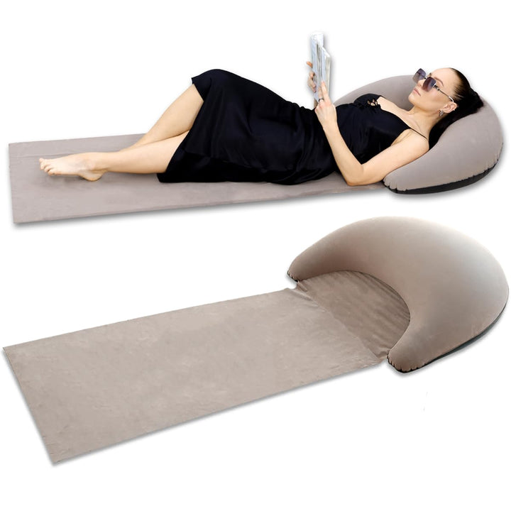 Aufblasbare Strandmatte Loungesessel, Outdoor-Sonnenbaden-Isomatte mit aufblasbarem Kissen, tragbare