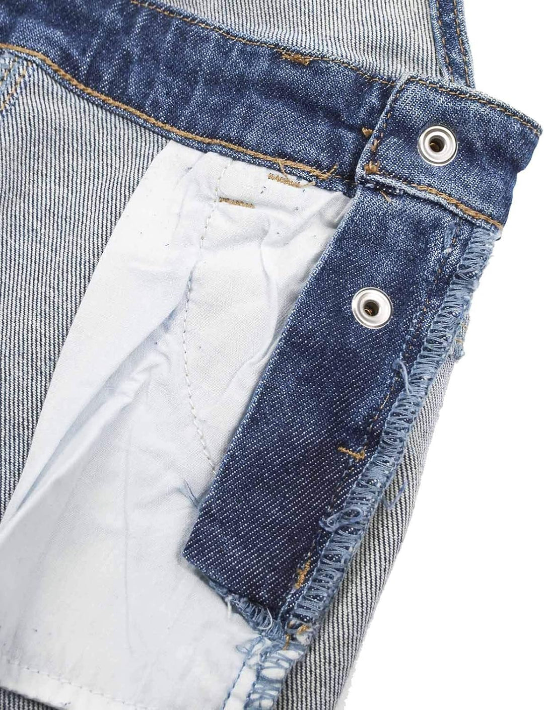 KIDSCOOL SPACE Mädchen-Denim-Latzhose,Little Big Kid Zerrissene Jeans-Arbeitskleidung 5-6 Jahre Tief