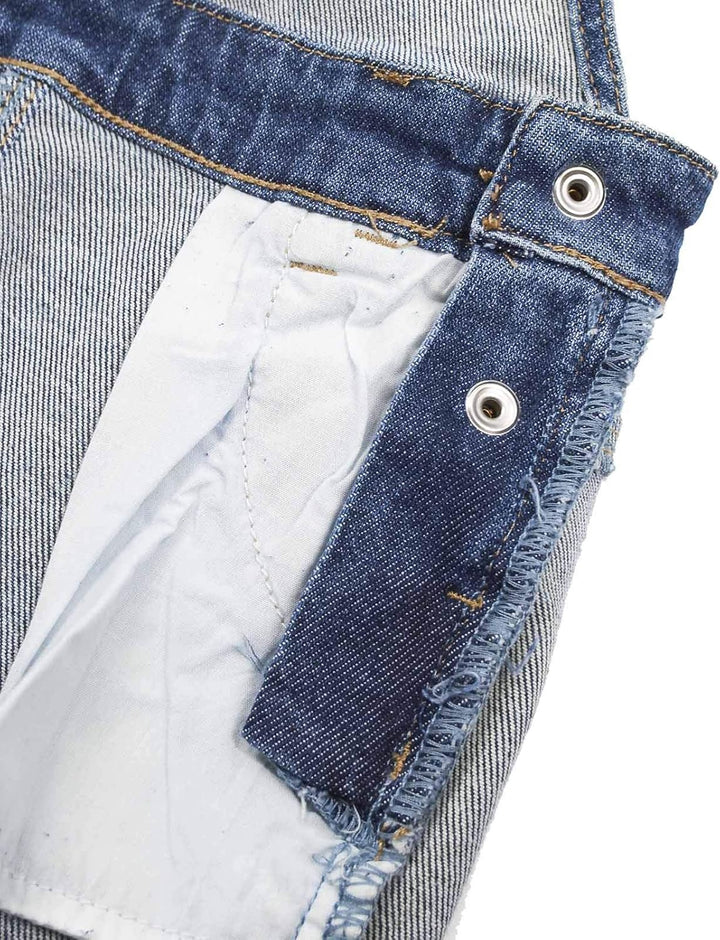 KIDSCOOL SPACE Mädchen-Denim-Latzhose,Little Big Kid Zerrissene Jeans-Arbeitskleidung 5-6 Jahre Tief