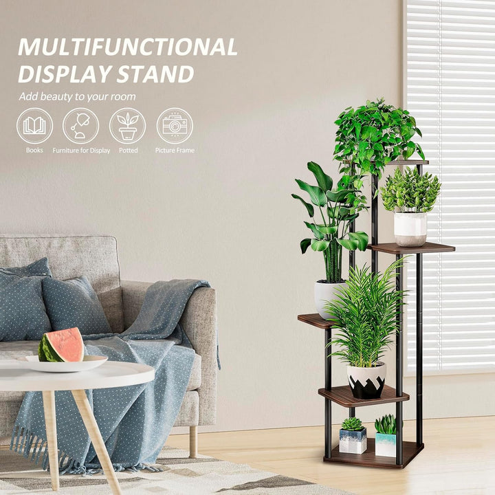 VASZOLA 5-Tier Hölzern Blumenregal Pflanzenregal, Mehrstöckig Blumenständer Pflanzenständer Blumenba