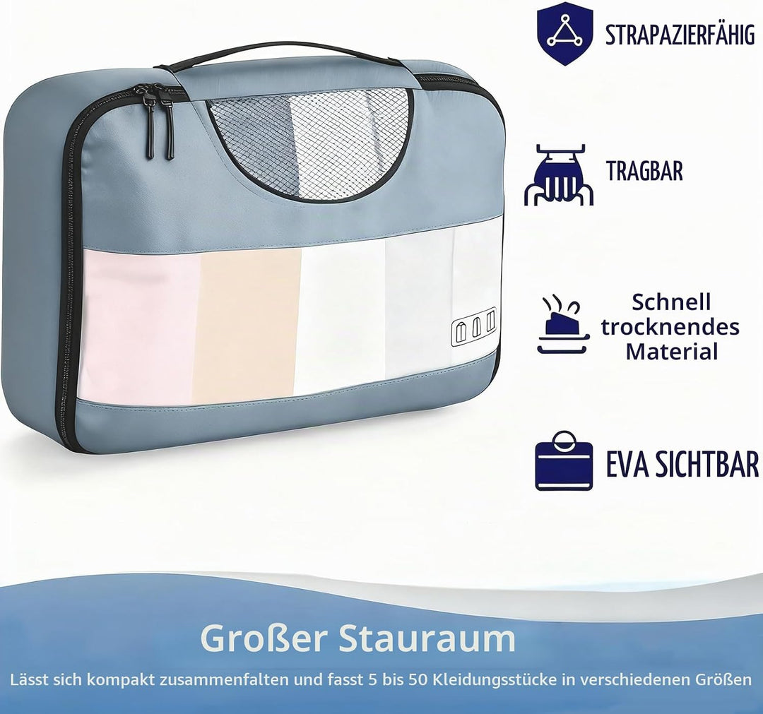 packing cube 8Pcs Blue-grey, 8Pcs Blue-grey
