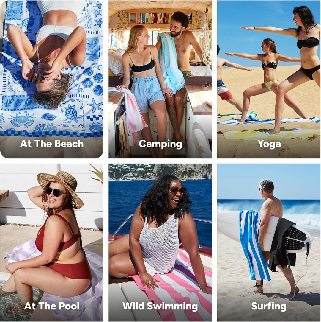 Dock & Bay Strandhandtuch - Super saugfähig, trocknet schnell, ohne Sand - Kompakt, Leicht - 100% Re