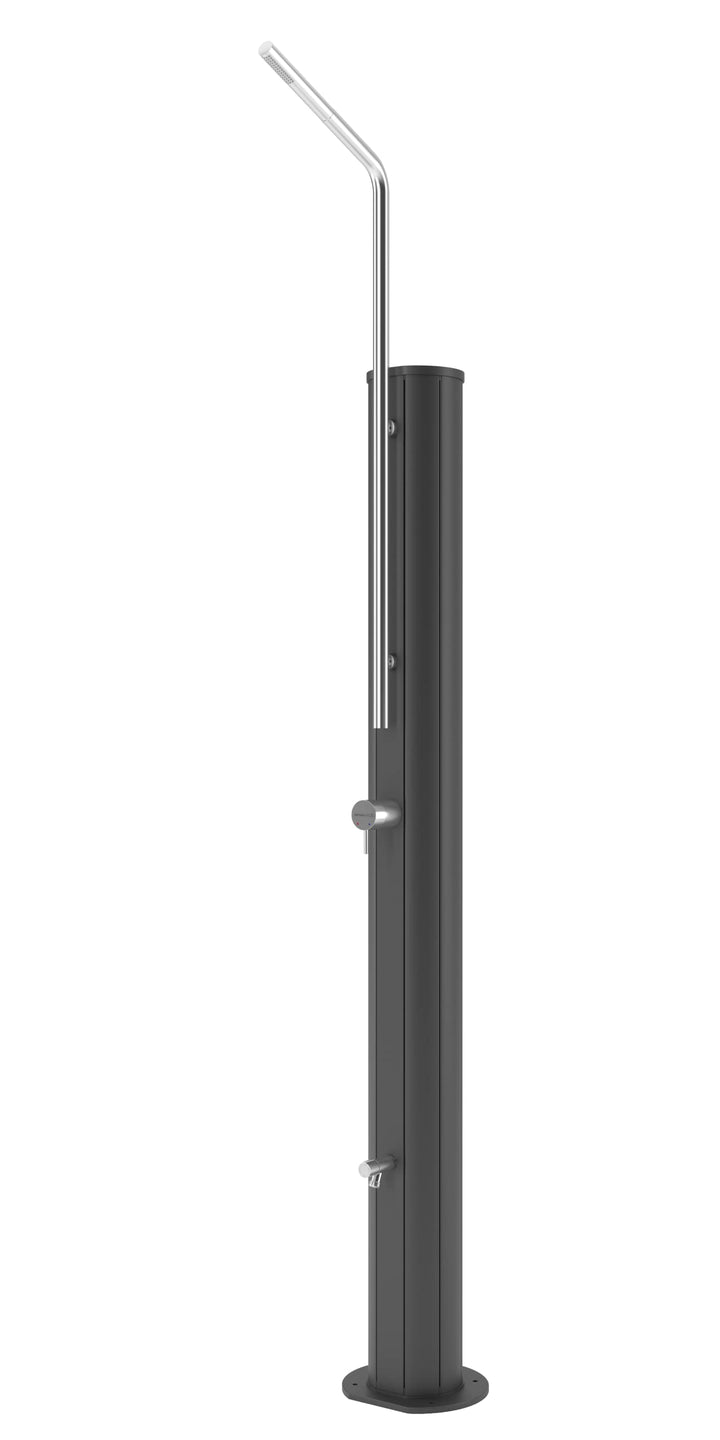 Gre SS30S - Solardusche für den Aussenbereich. Gartendusche aus schwarzem Aluminium mit silberner De
