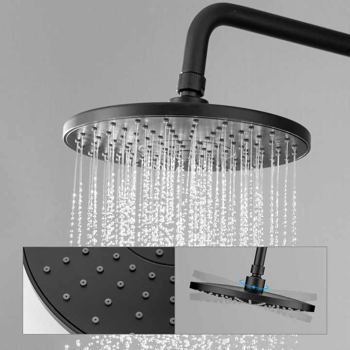 YOOZENA Duscharmatur Schwarz, Regendusche mit Armatur,Duscharmatur Komplettset, Duschsystem mit arma