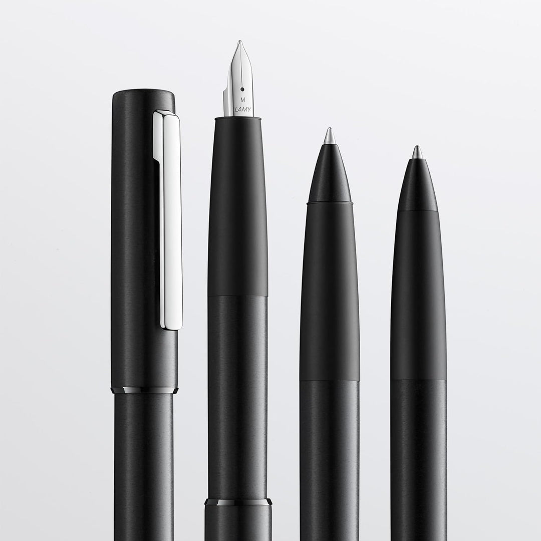 LAMY aion Füllhalter 077 - Füller aus eloxiertem Aluminium in der Farbe Schwarz mit gestrahltem Grif