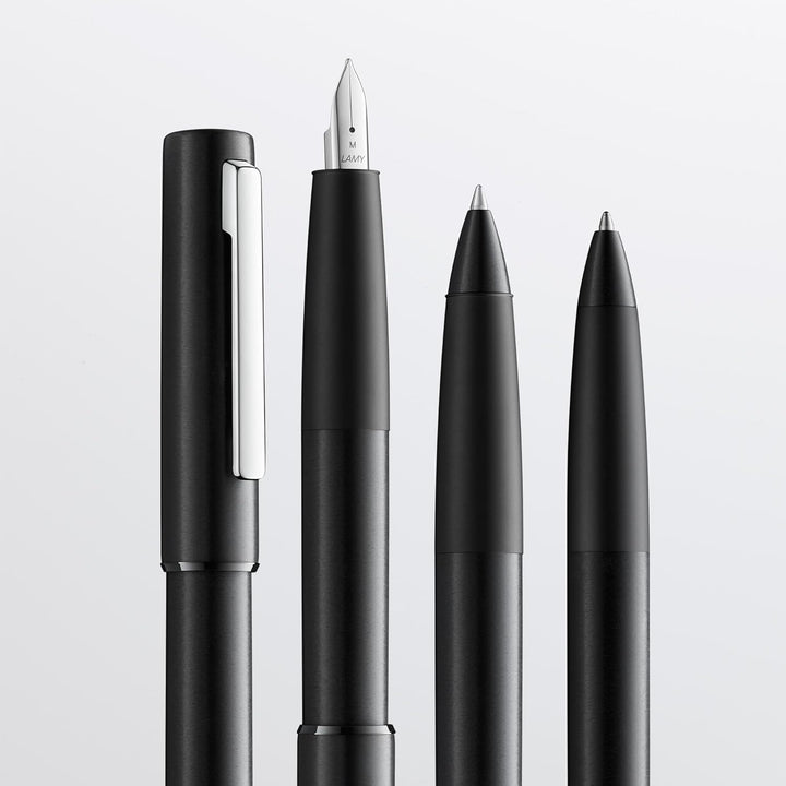 LAMY aion Füllhalter 077 - Füller aus eloxiertem Aluminium in der Farbe Schwarz mit gestrahltem Grif