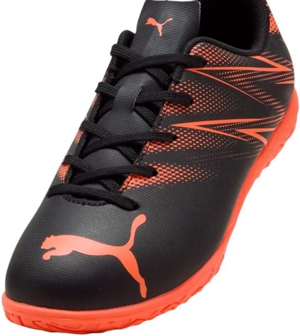 PUMA Unisex Kinder Attacanto It Jr Soccer Shoe 28 EU Puma Black Glowing Red, 28 EU Puma Black Glowin