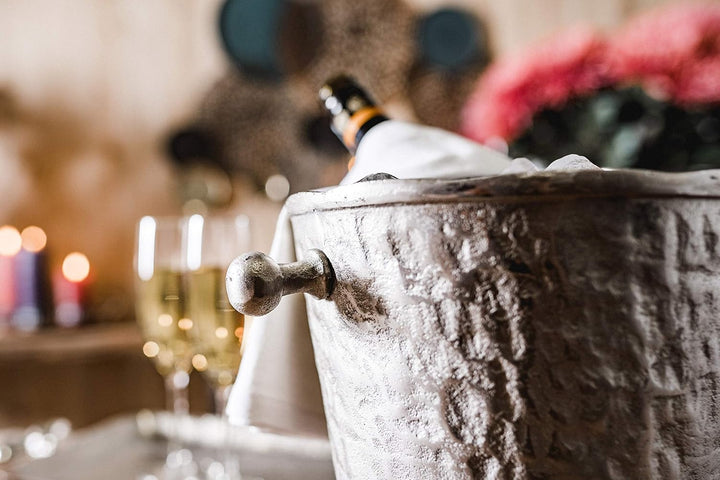 Champagnerkühler, Weinkühler, Flaschenkühler, Getränkekühler, Sektkühler, Metall Aluminium, Silber,