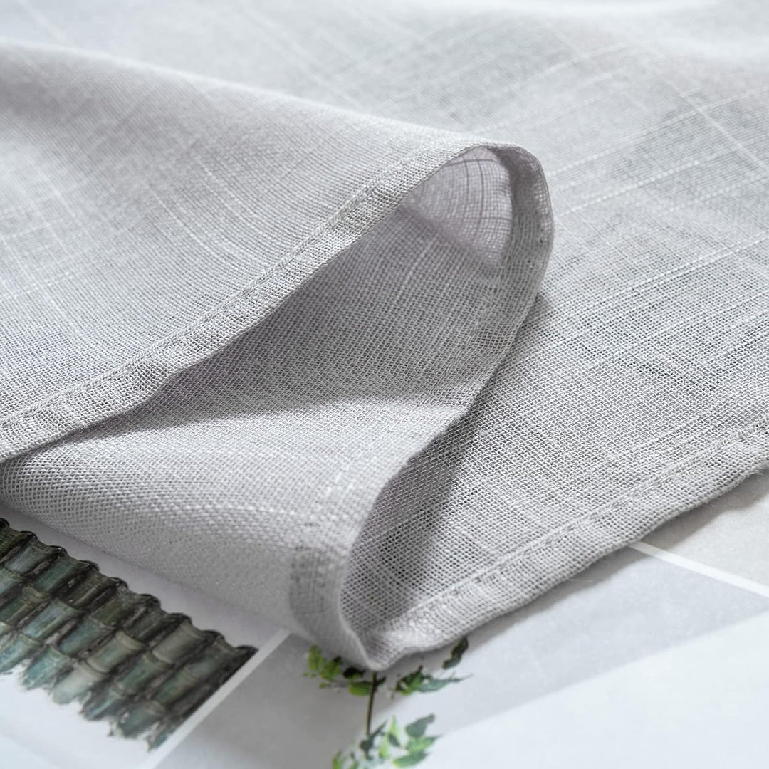 MIULEE 2er Set Voile Vorhang Sheer Leinenvorhang mit Ösen Transparente Leinen Optik Gardine Ösenscha