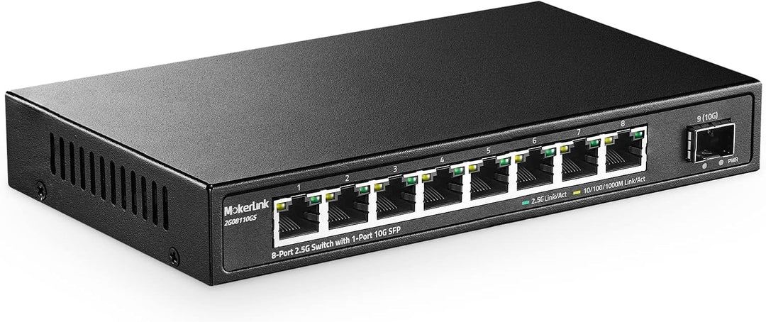 MokerLink 8 Port 2.5G Ethernet Switch mit 10G SFP, 8 x 2.5G Base-T Ports kompatibel mit 10/100/1000M