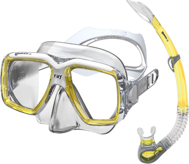 Mares Erwachsene Maske plus Schnorchel Set Ray Yellow/White/Clear, Yellow/White/Clear