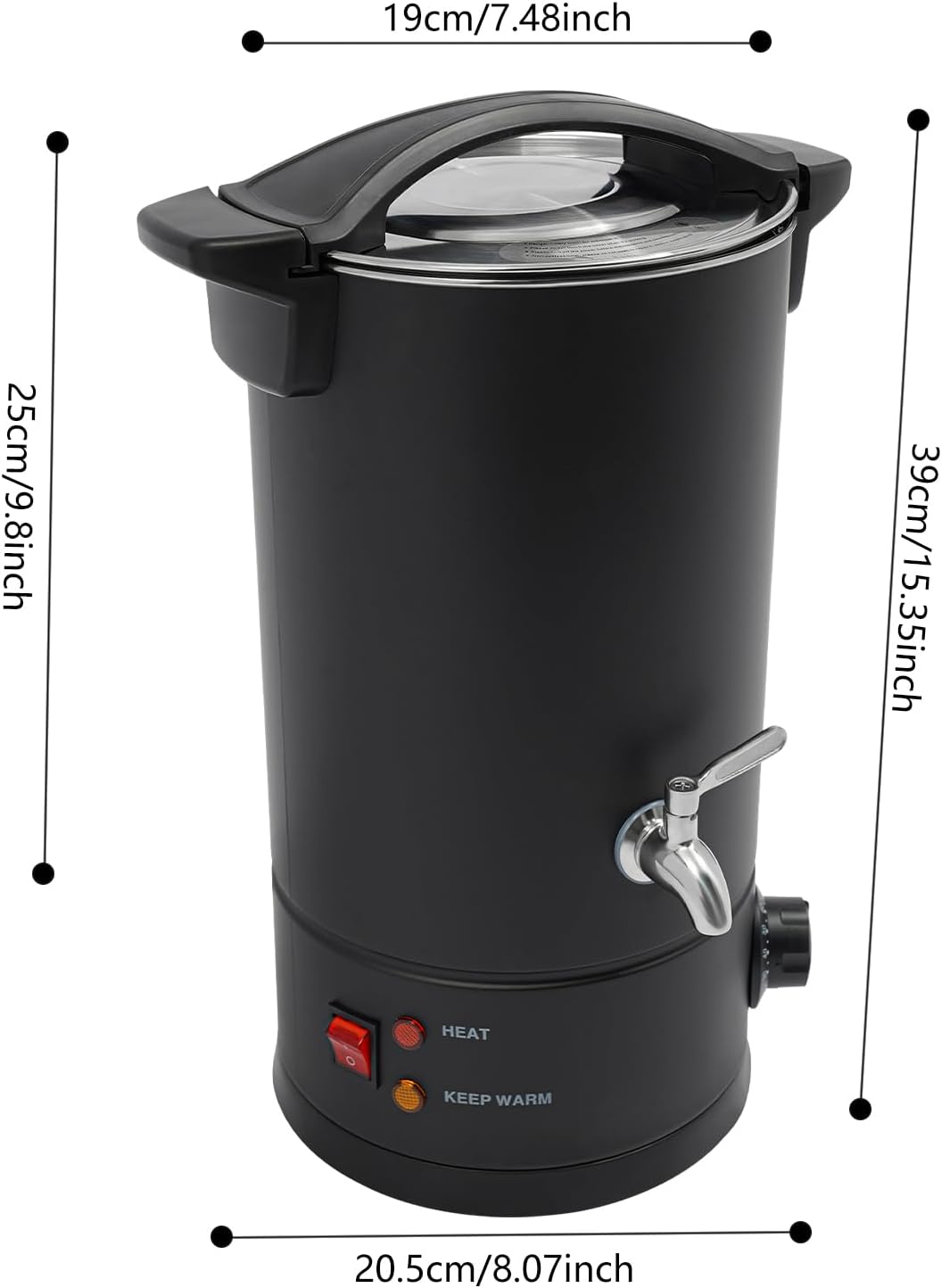 ZNLLQZN 10L 1800W Wachskocher Wachsschmelzer Wachsschmelzgerät (Schwarz) | 30-110°C, Heizen &amp; Warmha