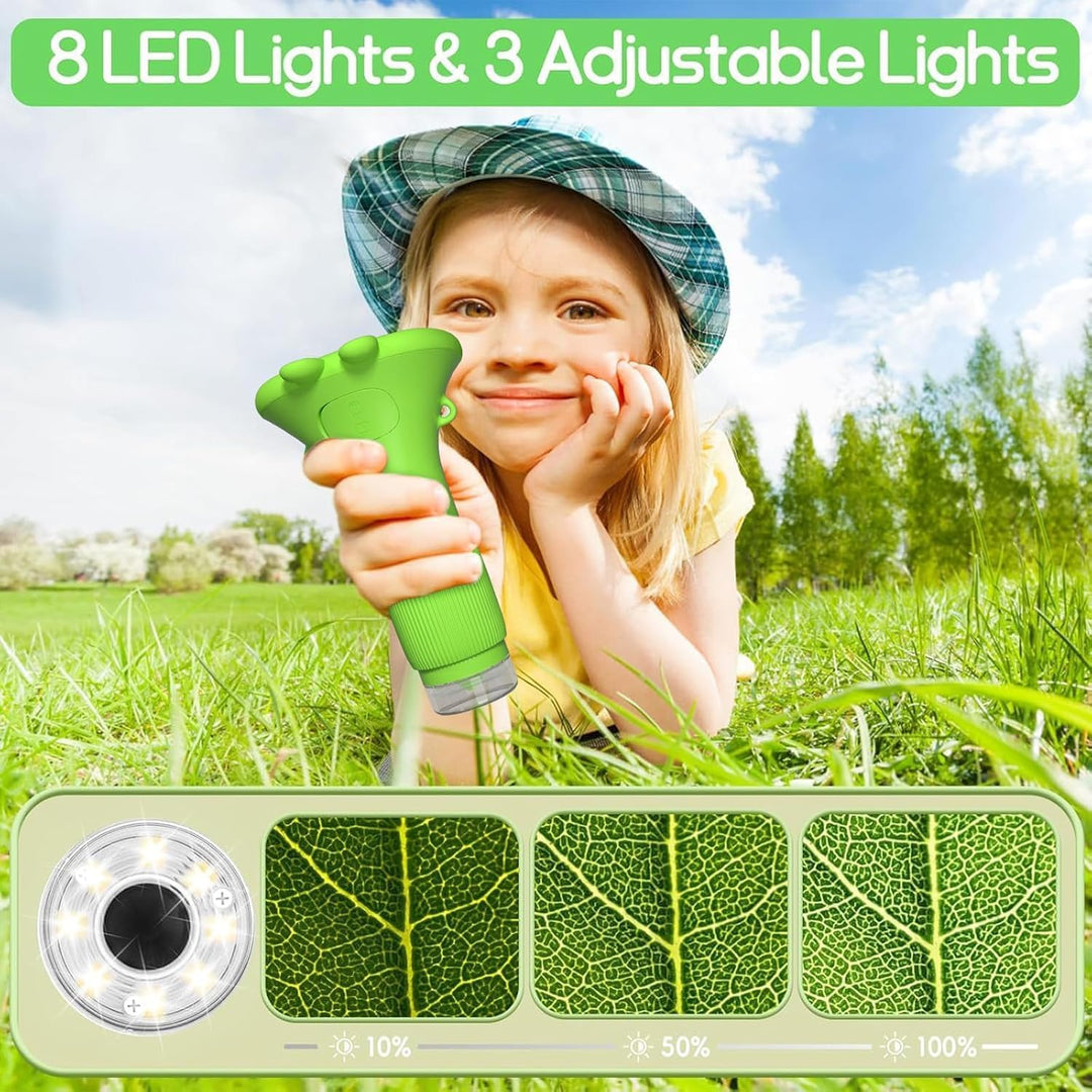 Daxiongmao Kinder-Mikroskop mit 2,0 Zoll IPS-Display, USB-Anschluss für PC, 8 LED-Beleuchtung, 200-1
