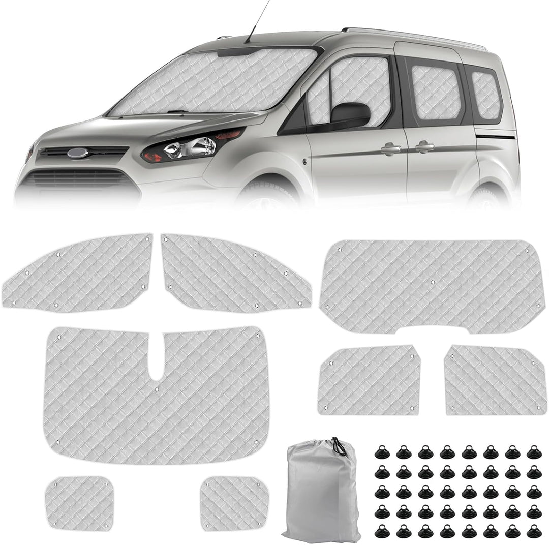 Thermomatte Fahrerhaus Innen für 2012-2022 Ford Tourneo Connect, 8PCS SWB Faltbare Isolierte Sonnens