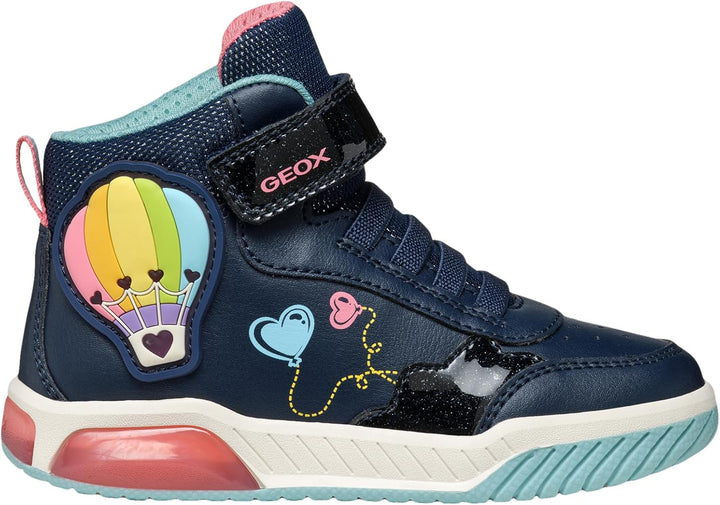 Geox Mädchen J Inek GirlSneaker 25 EU Navy Watersea, 25 EU Navy Watersea