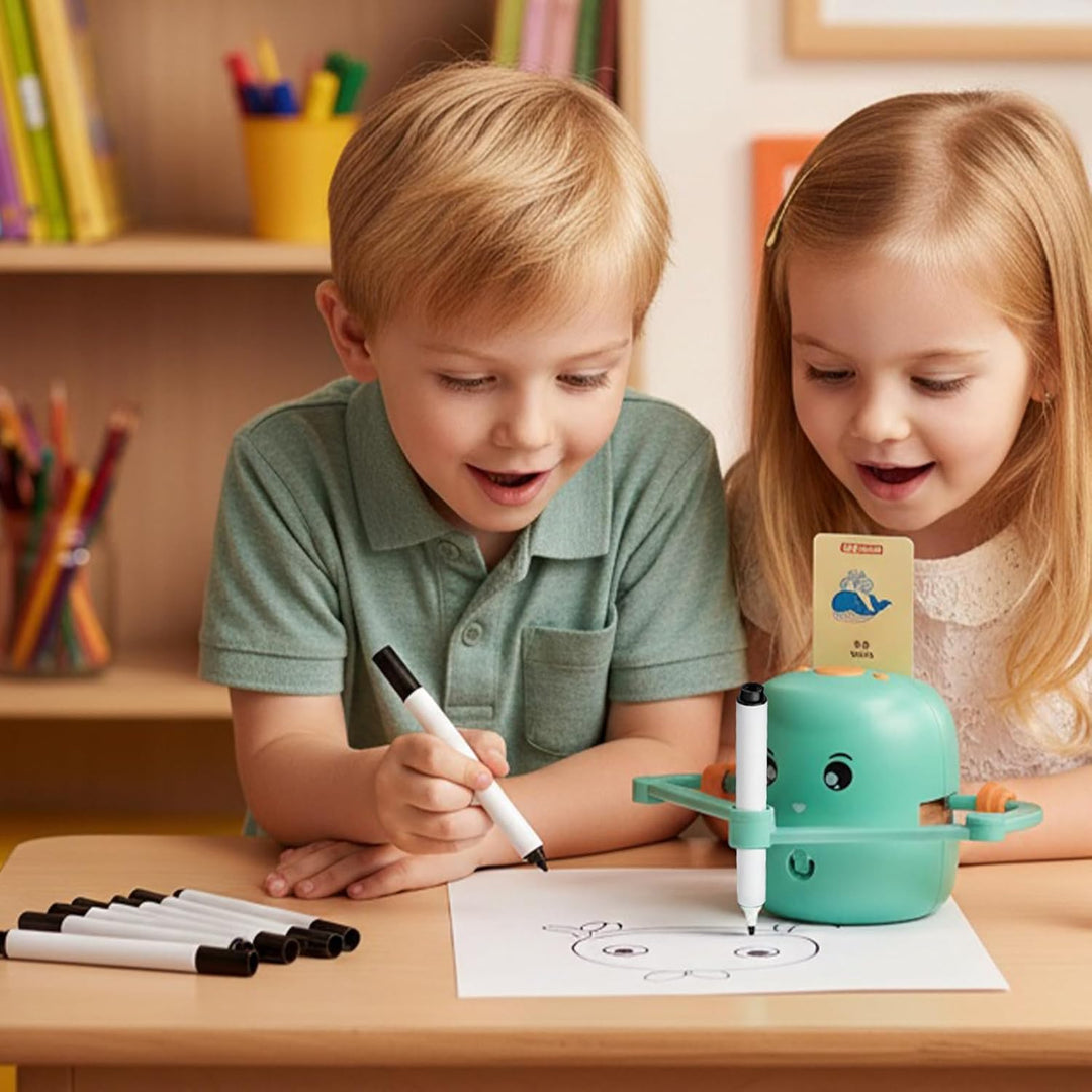 Generisch Zeichenroboter Stift, Komplettes pädagogisches Set mit flüssig schreibenden Ersatzmarkern