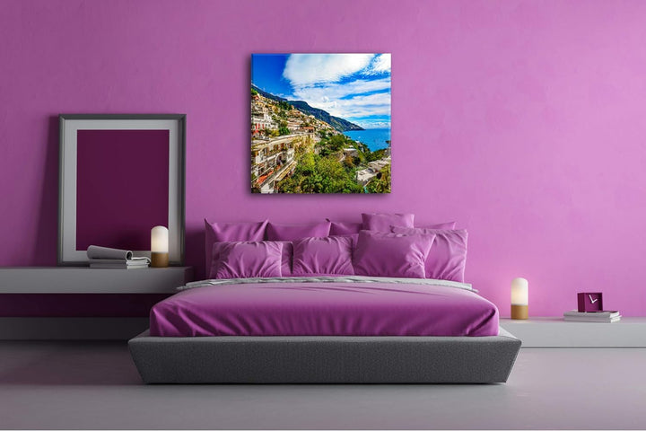 deyoli Amalfi Küste in Italien Format: 70x70 als Leinwandbild, Motiv fertig gerahmt auf Echtholzrahm