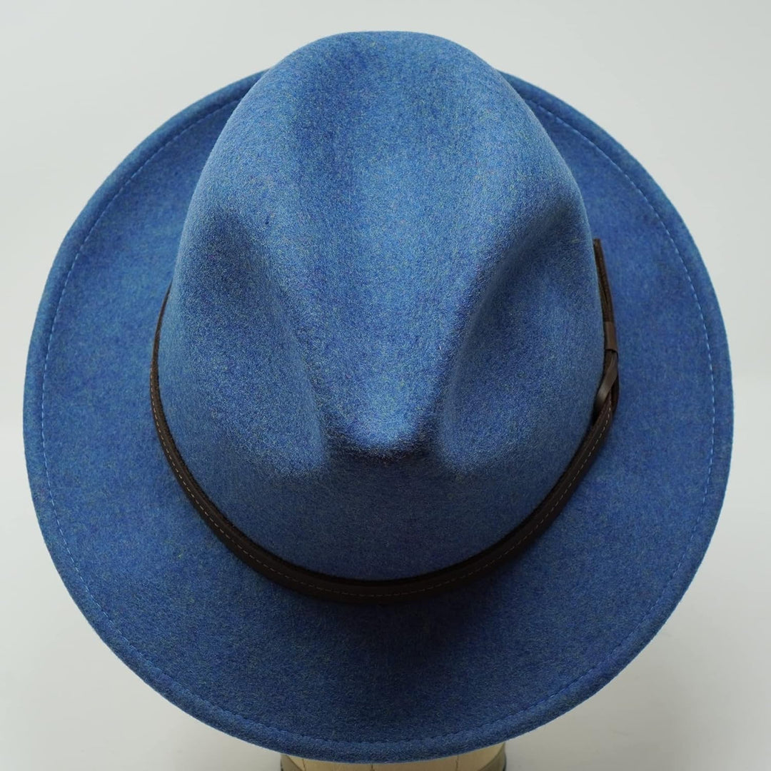 The Stoker – leichte breite Krempe – wasserabweisend – Fedora Trilby Style Filzhut S Blau melange, S