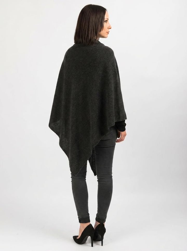 Dalle Piane Cashmere - Poncho aus 100% Kaschmir - Made in Italy - für Frau Einheitsgrösse Anthrazit,