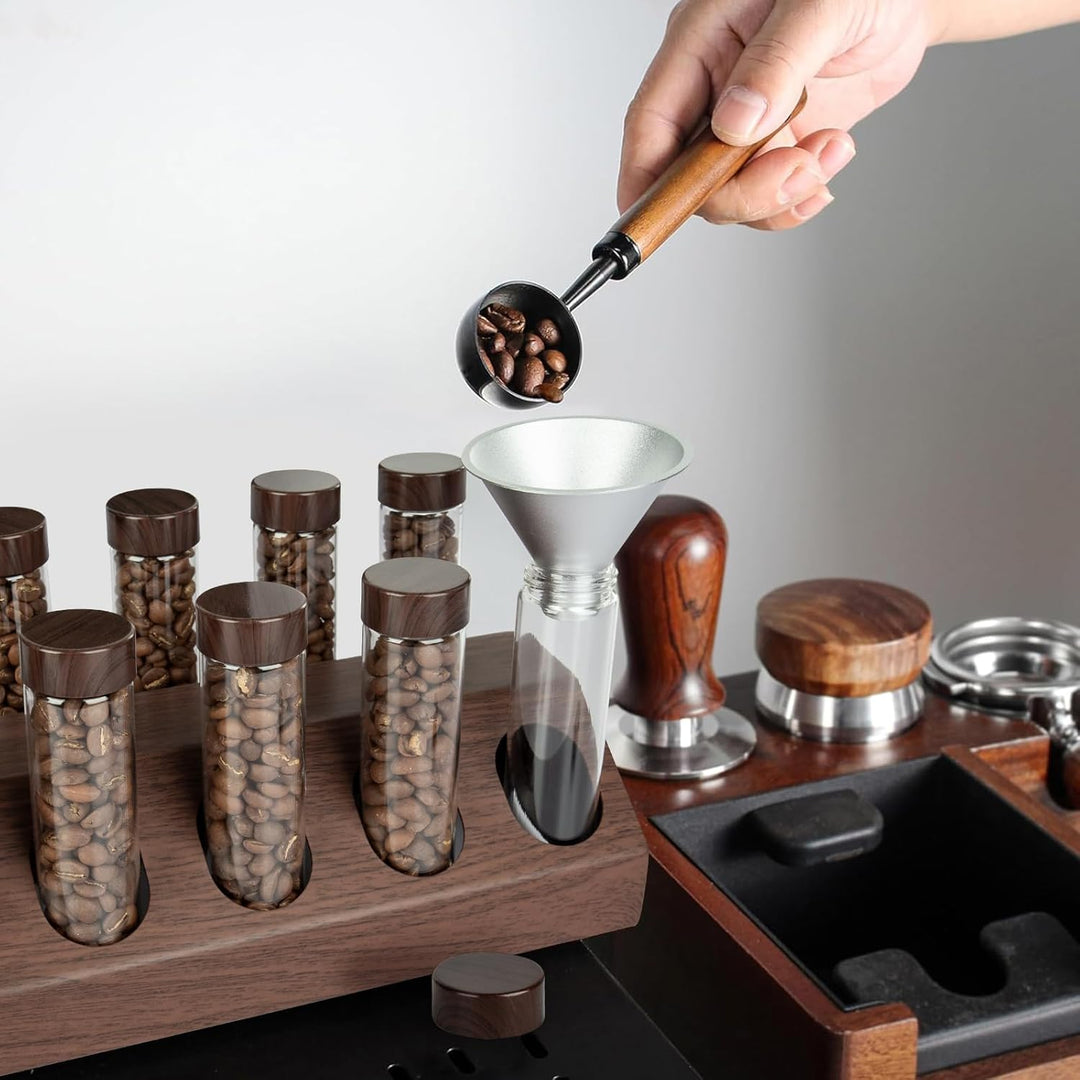 12 Tuben Kaffeebohnen Behälter, Kaffeebohnenbehälter mit Edelstahlboden, Kaffeebohnen Aufbewahrung a