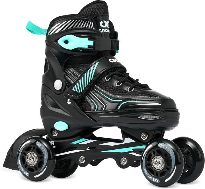 3in1 Inline Skates Inliner Triskates Rollschuhe Optima Black/Mint verstellbar 39-42 (24cm-26,5cm) Bl