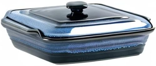 UNICASA Keramik Auflaufform Mit Deckle, Backformen Rechteckig 39 x 24 x 9 cm, Pastetenform Steinzeug