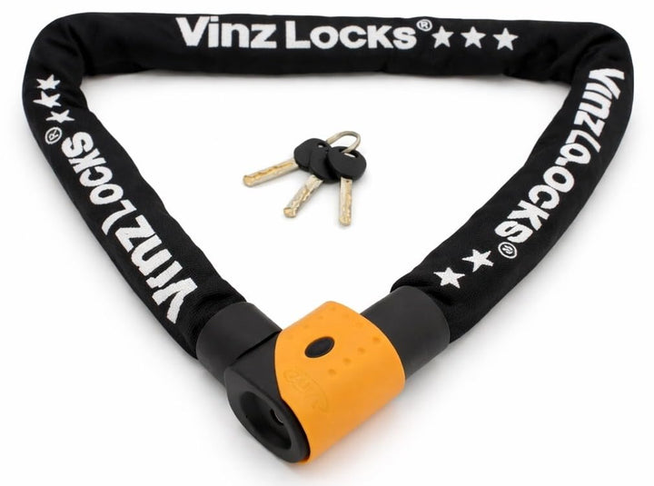 VINZ Jannu Kettenschloss ø10mm | ART 3 Zertifikat | Schloss für Roller E-Scooter Motorrad Moped E-Bi