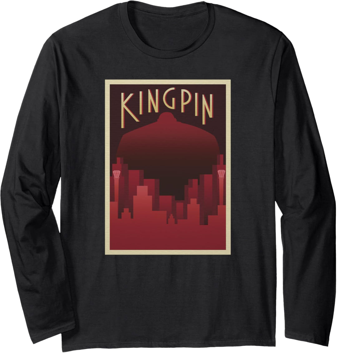Marvel Kingpin Deco Style Hell's Kitchen Silhouette Langarmshirt